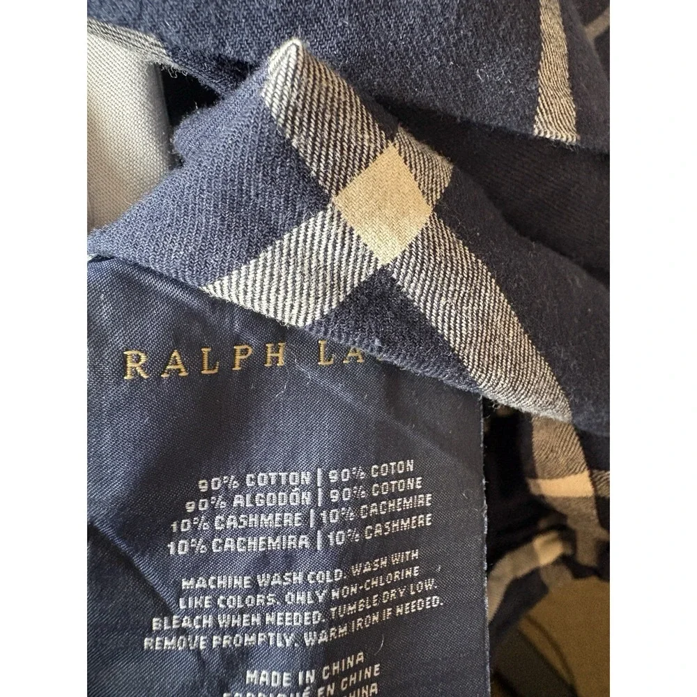 RALPH LAUREN Modern Equestrian KING‎ DUVET and SHAMS SET Windowpane Navy